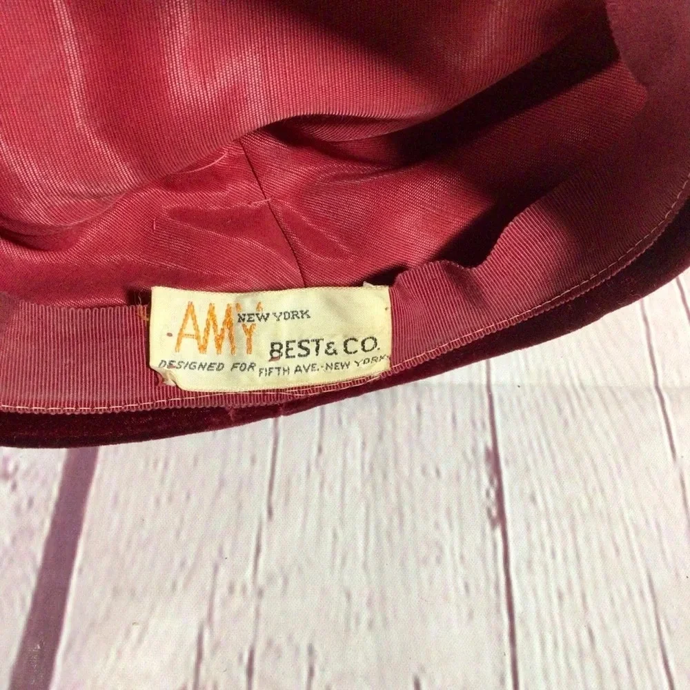 Vintage New York Best & Co. Designed for AMY Burgundy Hat - Picture 7 of 7